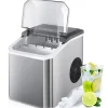 Isproducenter>OBOSOE Ice Maker Bordplade 26 lbs/24h – Selvrensende, med isske og kurv, perfekt til hjem, bar og fester