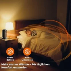 Ventilatorer>OBOSOE Lille Blæservarmer 900 W – Stille Energisparende PTC Keramisk Varme med 3 Hastigheder, Overophedningsbeskyttelse og Tiltbeskyttelse til
