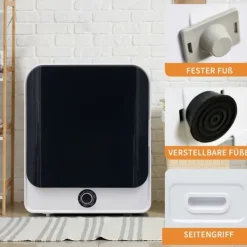 OBOSOE lufttørrer 3 kg rustfrit stål kapacitet faktisk 4 5 kg 830W flertrinsfilter 5 program vægmonterbar til badeværelse Online