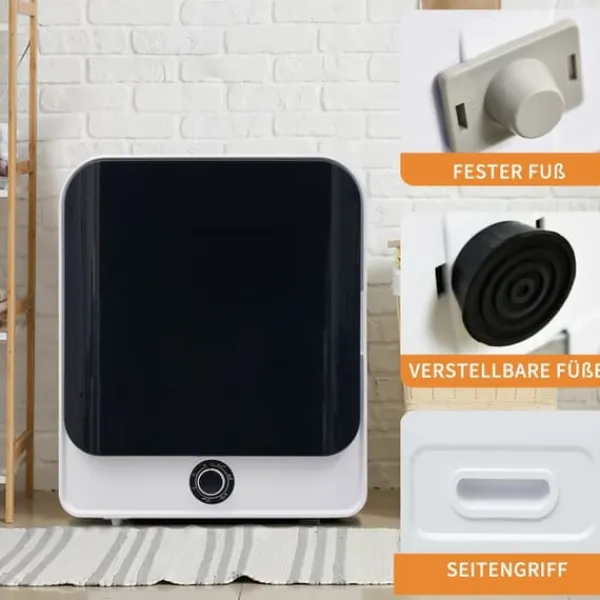 OBOSOE lufttørrer 3 kg rustfrit stål kapacitet faktisk 4 5 kg 830W flertrinsfilter 5 program vægmonterbar til badeværelse Online