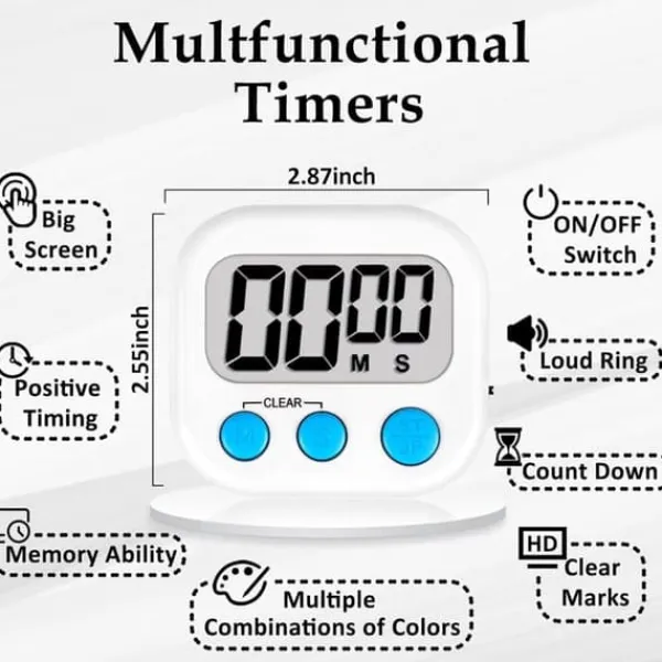 Æggeure>OBOSOE 6-pak Digital Visual Timers – Køkkentimere og klasseværelsestimere til lærere og børn, tilbage til skole og madlavning