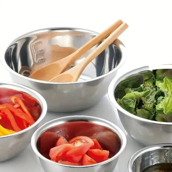 OBOSOE 5-pak ROSTFRISTAHLSSskåle - Tilberedningsskåle med måleskala, til bagning, madlavning, salat, frugt, ægpiskning, blanding, køkkentilbehør