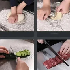 OBOSOE Rustfrit 304 Stål Skærebræt – Slipningsfast & Skimmelresistent til Kød, Frugt & Grøntsager | 40x50x1,5 cm Clearance