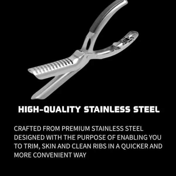 OBOSOE Stainless Steel Rib Skinner - Membranfjerner til grillentusiaster og kokke med stævnklemme og skridsikkert greb - Fjern nemt ribbenmembranen Clearance