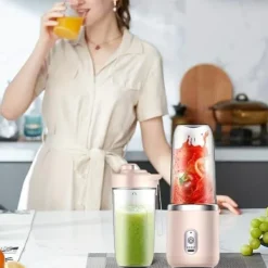 OBOSOE USB Juicer i krusformat - Bærbar Smoothie & Juice Blender med 6 3D-blade | 400 ml multifunktions saftpresser