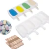 Isforme>OBOSOE 2x4-pak Isform med 100 træpinde – BPA-fri isform til hjemmelavet is