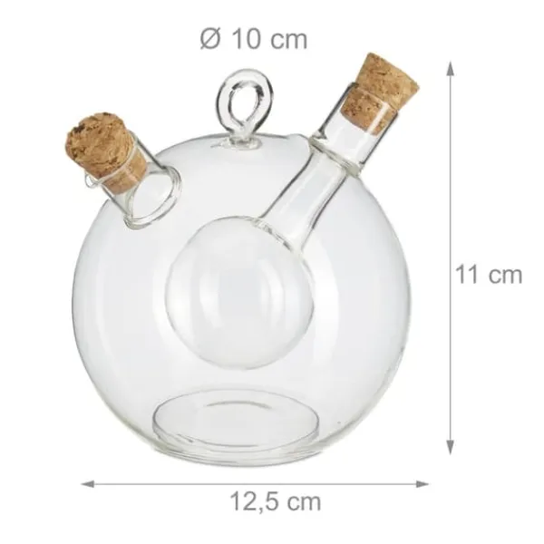 Olie- og eddikedispenser, 11x12,5x10 cm, Transparent Outlet