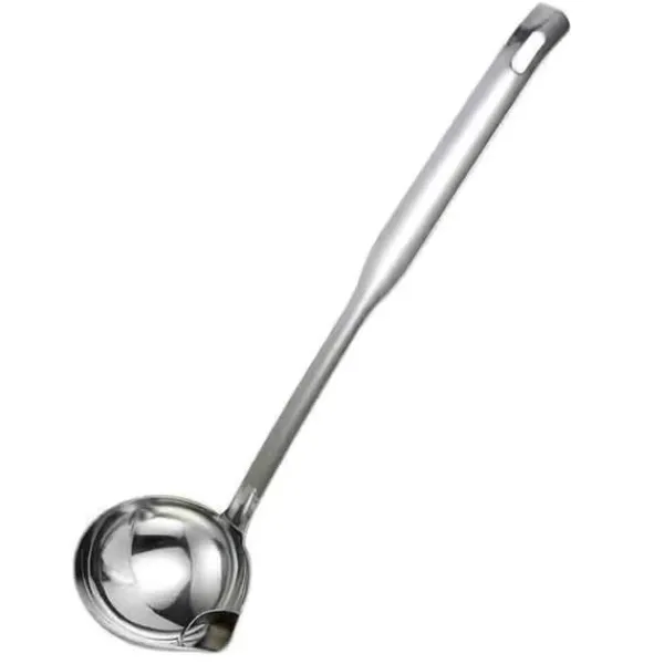 Grydeskeer>Oliefilterske Rustfrit stål Olieseparerende øse Mad Skimmer Si Ske til Suppe Hot Pot