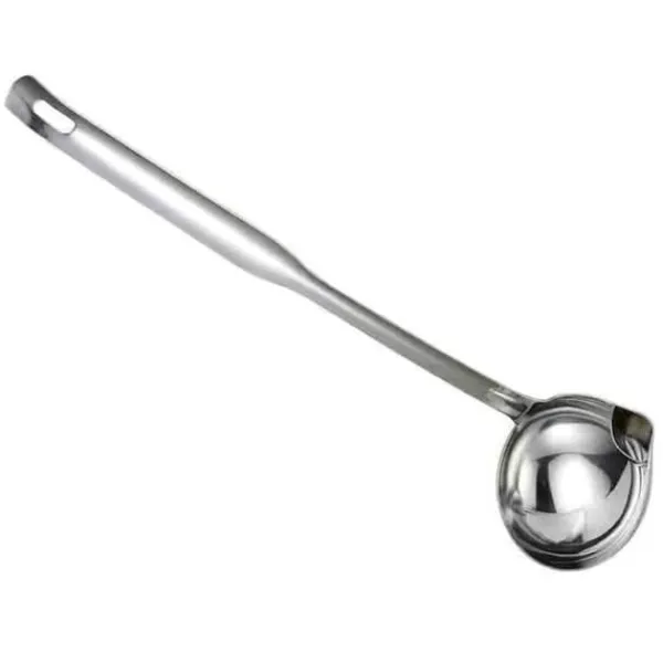 Grydeskeer>Oliefilterske Rustfrit stål Olieseparerende øse Mad Skimmer Si Ske til Suppe Hot Pot
