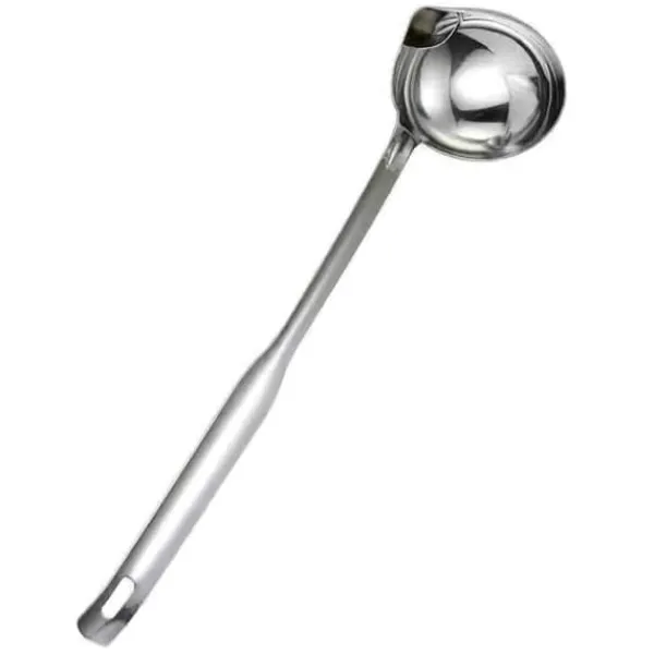 Grydeskeer>Oliefilterske Rustfrit stål Olieseparerende øse Mad Skimmer Si Ske til Suppe Hot Pot