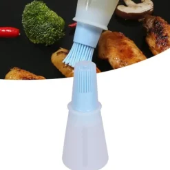 Olieflaskebørste Silikone Multifunktionel Sauce Grill Oliebørste med Gennemsigtig Flaskehætte Køkkenredskab Blå Hot