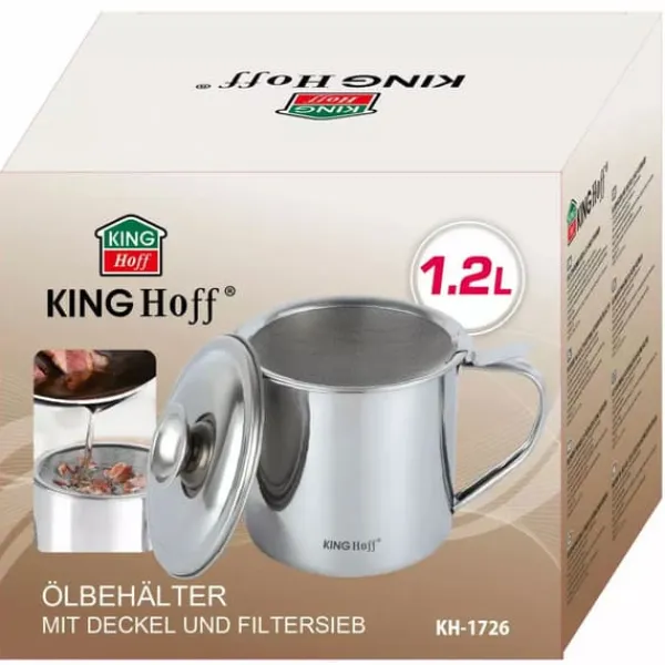 Olie- & Eddikebeholdere>Oliekandebeholder 1,2L med filterfilter KINGHOFF KH-1726