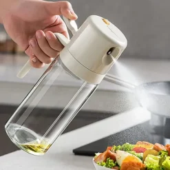 Olie- & Eddikebeholdere>Oliesprayflaske 550 ml i glas og rustfrit stål