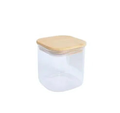 Opbevaringsdåser>Opbevaringsglas JAR 10x10xH10cm 800ml med bambus låg, glas