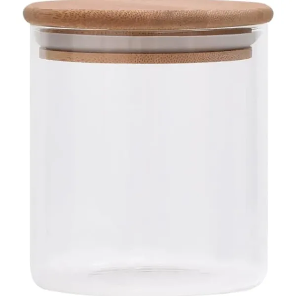 Opbevaringsglas med bambuslåg - 6 stk. 600 ml | Farve: Gennemsigtigt glas | Størrelse: 600 ml Clearance