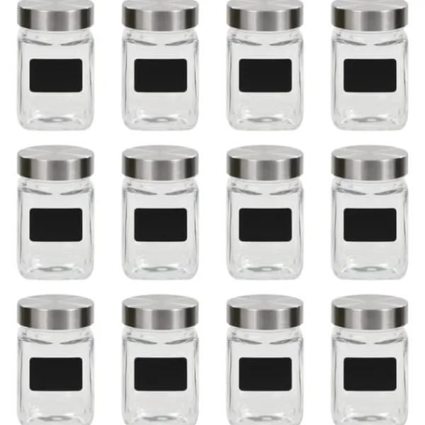 Opbevaringsdåser>Opbevaringsglas med etiket 12 stk. 300 ml - Opbevaringsglas - Opbevaringskrukke - Home & Living