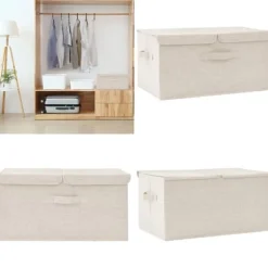 Opbevaringsæsker Til Hjemmet>Opbevaringskasse 50x30x25 cm stof cremefarvet - Opbevaringskasse - Opbevaringskasser - Home & Living