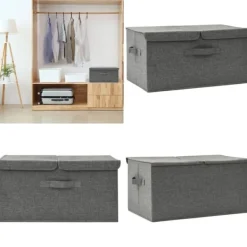 Opbevaringskasse 50x30x25 cm stof antracitgrå - Opbevaringskasse - Opbevaringskasser - Home & Living Discount