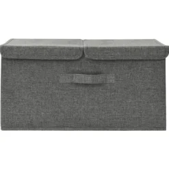 Opbevaringskasse 50x30x25 cm stof antracitgrå - Opbevaringskasse - Opbevaringskasser - Home & Living Discount