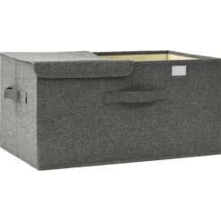 Opbevaringskasse 50x30x25 cm stof antracitgrå - Opbevaringskasse - Opbevaringskasser - Home & Living Discount