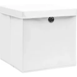 Opbevaringskasser - Living opbevaringskasser med låg 10 stk. 28x28x28 cm hvid Outlet