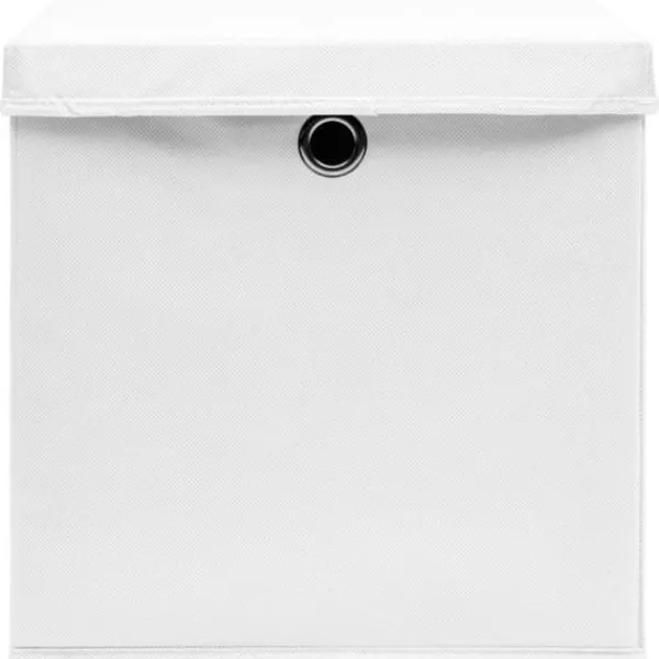 Opbevaringskasser - Living opbevaringskasser med låg 10 stk. 28x28x28 cm hvid Outlet