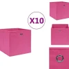 Opbevaringsæsker Til Hjemmet>Opbevaringskasser - Living opbevaringskasser 10 stk. ikke-vævet stof 28x28x28 cm pink