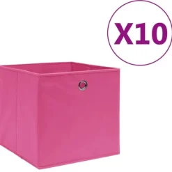 Opbevaringsæsker Til Hjemmet>Opbevaringskasser - Living opbevaringskasser 10 stk. ikke-vævet stof 28x28x28 cm pink