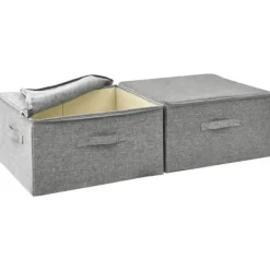 Opbevaringskasser - Living opbevaringskasser 2 stk. 43x34x23 cm stof grå Outlet