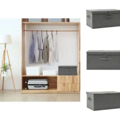 Opbevaringskasser - Living opbevaringskasse 50x30x25 cm stof antracitgrå Outlet