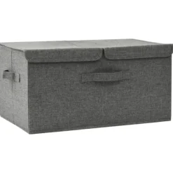Opbevaringskasser - Living opbevaringskasse 50x30x25 cm stof antracitgrå Outlet