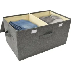 Opbevaringskasser - Living opbevaringskasse 50x30x25 cm stof antracitgrå Outlet