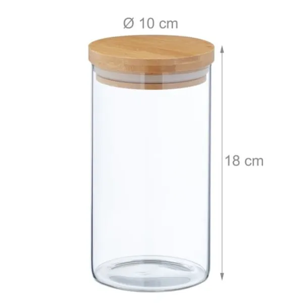 Opbevaringskrukke sæt, 18x10 cm, Transparent Discount