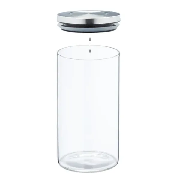 Opbevaringskrukke sæt, 18x9,5 cm, Transparent Online