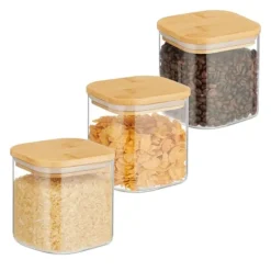 Opbevaringsdåser>Opbevaringskrukke sæt, 10.5x10x10 cm, Transparent