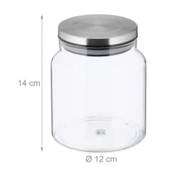 Opbevaringskrukker, 3 stk., 14x12 cm, Transparent Outlet
