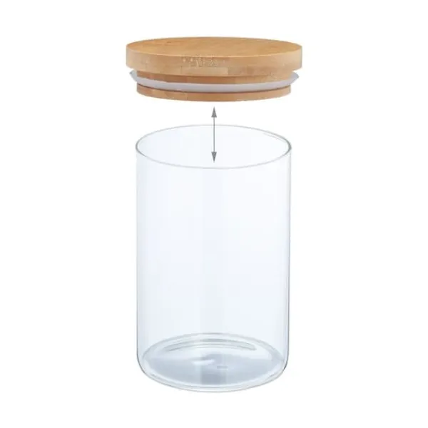 Opbevaringsdåser>Opbevaringskrukkesæt, 15x10 cm, Transparent, Natur