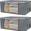 Opbevaringspose til lagner, tæpper, tøj Grå 60x43x35 cm 2-pack Discount