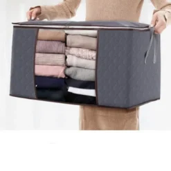 Opbevaringspose til lagner, tæpper, tøj Grå 60x43x35 cm 2-pack Discount
