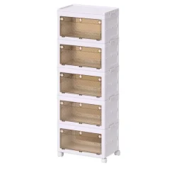 Opbevaringsskab, Foldbart Design, Nem Mobilitet,5 niveauer opbevaringskasser Hot