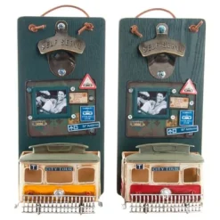 Cocktailshakers & Drinkudstyr>Oplukker DKD Home Decor Self Serve Træ Metal (2 pcs) (26 x 12 x 9 cm)