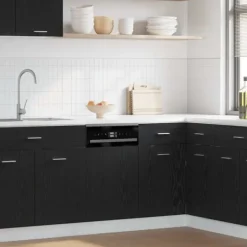 Opvaskemaskine frontpanel "Lyon" - Sort eg | Størrelse: 45x1,5x67 cm | Materiale: Konstrueret træ Best