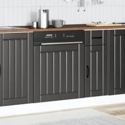 Opvaskemaskinepanel Lucca i konstrueret træ | Farve: Sort | Størrelse: Standard Best
