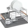 Opvaskestativer & Tørrestativer>Opvaskestativ i to niveauer Aftapningsplade 43x32x27cm KINGHOFF KH-1797
