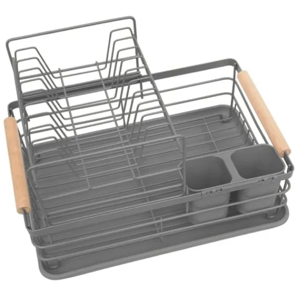 Opvaskestativer & Tørrestativer>Opvaskestativ i to niveauer Aftapningsplade 43x32x27cm KINGHOFF KH-1797