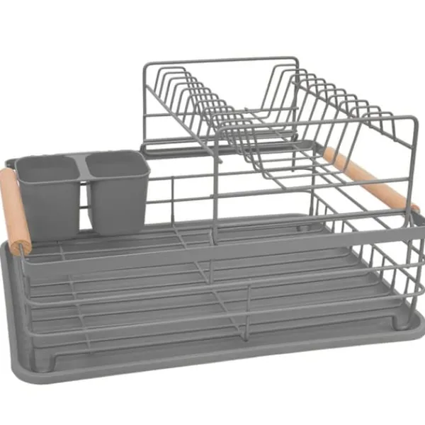 Opvaskestativer & Tørrestativer>Opvaskestativ i to niveauer Aftapningsplade 43x32x27cm KINGHOFF KH-1797