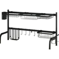 Opvaskestativ, stål, 93x30x52 cm, sort Sale