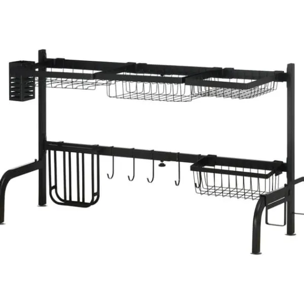 Opvaskestativ, stål, 93x30x52 cm, sort Sale