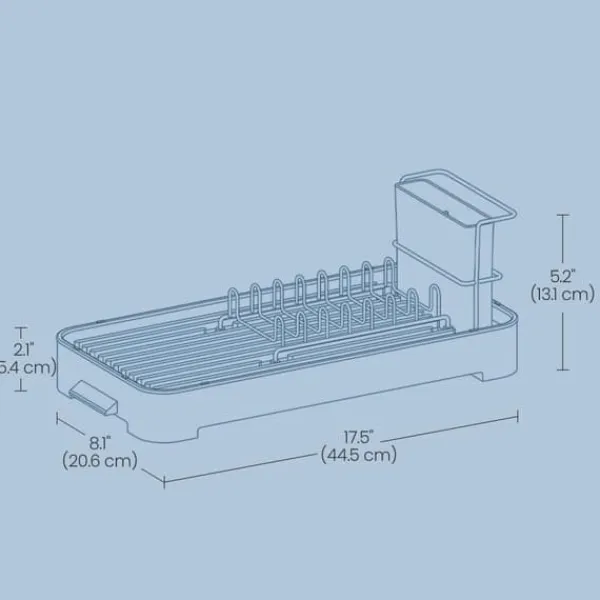 Opvaskestativer & Tørrestativer>Opvaskestativ, 20,6x44,5x13,1 cm, Sølv