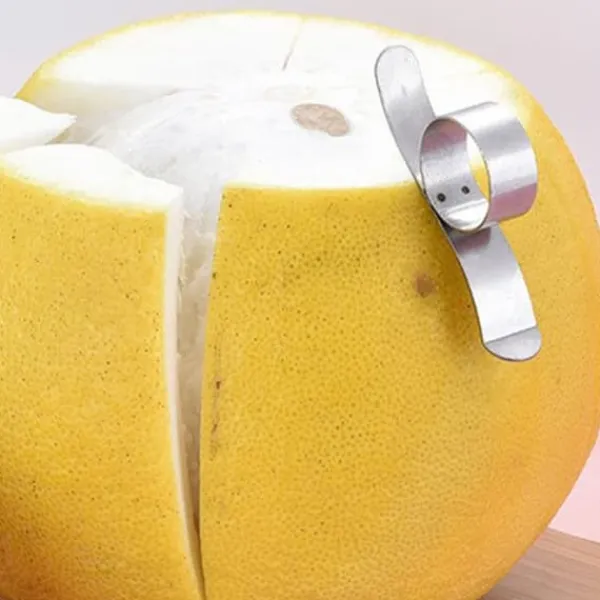 Madskrællere & Udkernere>Orangeskræller Ringform i rustfrit stål Alsidig bærbar citrusskræller køkkenudstyr L